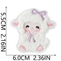 En gros, Patchs brodés en chenille mignons et de qualité supérieure en forme de petites brebis, assortiment d'appliques thermocollantes de dessins animés de moutons pour vêtements, chapeaux, sacs et projets DIY