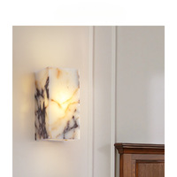 Lampe murale de nuit en marbre Calacatta Viola de luxe avec LED pour hôtel, restaurant, bar, couloir, chambre à coucher