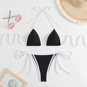 2025 Maillot de bain bikini 2 pièces pour femme, de marque de luxe, personnalisé, effet ventre plat, push-up, imprimé, coupe coquine, dos nu, lanières en V, séchage rapide - Product Image 6