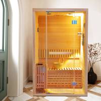 Sauna traditionnel en bois de pruche, sauna sec à vapeur pour la maison, sauna intérieur, vente directe d'usine