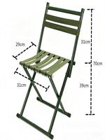 Tabouret de camping pliable, chaise en métal pliable portable, légère, pour la pêche, la randonnée, le pique-nique, petit tabouret d'extérieur
