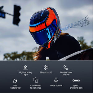 Auriculares para casco de motocicleta BT40 con auriculares inalámbricos impermeables con cancelación de ruido IP65 5,3 Audifonos para motocicleta - Product Image 4