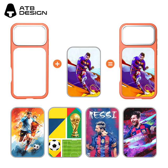 ATB 2026 Football Match Uv Printing Detachable Back Phone Case TPU PC Magnetic Phone case for iphone 17 Pro Max 17 Air