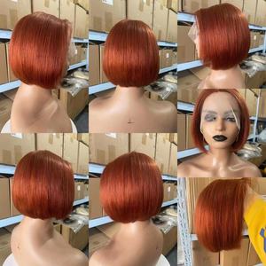 Perruque en dentelle 4x4, cheveux naturels couleur rose et cheveux humains, couleur naturelle à ombré, cheveux chinois lisses, boucles crépues, perruque <span class=keywords><strong>bob</strong></span> 13x4 t part - Product Image 5