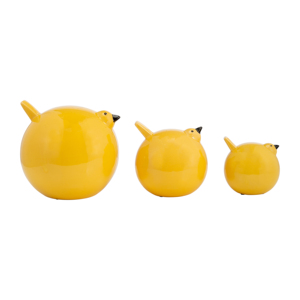 Set di Sculture di Uccelli in Ceramica Gialle, Statuette Decorative per Casa, Ufficio, Bagno, Soggiorno - Product Image 2