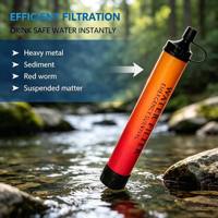 Paille filtrante à eau personnelle sans BPA, conforme aux normes FDA, 0,01 micron, pour situations d'urgence, randonnée, camping, backpacking, survie