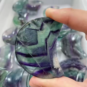 Gran oferta, cuenco <span class=keywords><strong>de</strong></span> <span class=keywords><strong>luna</strong></span> <span class=keywords><strong>de</strong></span> fluorita, artesanía curativa <span class=keywords><strong>de</strong></span> espeleología <span class=keywords><strong>de</strong></span> cristal excavado a mano para regalos y decoraciones, venta al por mayor - Product Image 4