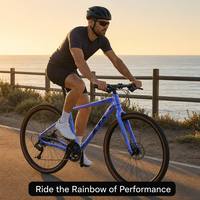 Bicicleta de Carretera OEM de Aluminio con Manubrio Plano, 21 Velocidades, 54cm, 56cm, 58cm, 61cm, para Ciclismo de Calle y Gravel, 700cc