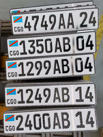 Plaque d'immatriculation de voiture en relief au laser en titane du Congo de haute qualité plaque d'immatriculation de véhicule personnalisée en Afrique du Sud