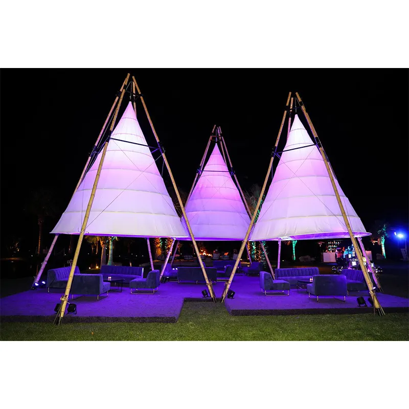 2022 Baru Berkemah Luar Ruangan Pogada Teepee Tenda Tipi Acara Pernikahan Festival Pesta Dekorasi Tenda Lentera Bambu Acara Pagoda