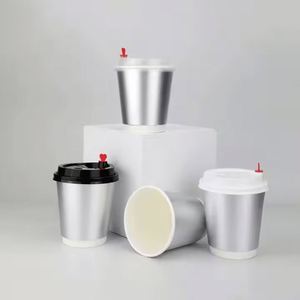 Vaso de Café de Papel Biodegradable Newsense 2025 con Logotipo Personalizado, 90 mm, 8/10/12/16 oz, Doble Pared, Desechable, para Café Caliente - Product Image 3