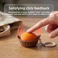 Gantungan Kunci Penghilang Stres Bentuk Buah Bestseller - Jeruk Apel Mini Mainan Buah Realistis Keyboard Clicker Gantungan Tas