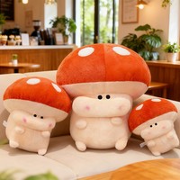 Peluche Champignon Doux Orange avec Corps Crème et Taches Blanches – Adorable Figurine en Peluche pour Décoration de Chambre, Fournitures de Magasin et Cadeaux