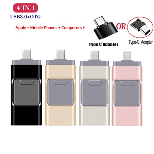 Four-in-one USB Flash Drive for for Android Large Capacity 512G/128G Plastic USB 2.0/3.0