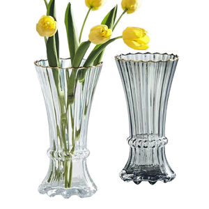 Arreglo floral para sala de estar, jarrón de cristal, <span class=keywords><strong>decoración</strong></span> de lirio rosa, jarrón de flores de mano transparente de lujo, <span class=keywords><strong>estilo</strong></span> <span class=keywords><strong>nórdico</strong></span> - Product Image 6