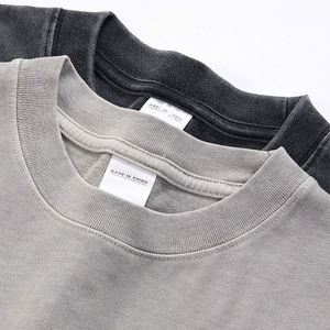 Camiseta de Hombre 100% Algodón de Lujo Estilo Vintage, Corte Holgado, Hombros Caídos, Técnica Lavada, Diseño de Logotipo Personalizado - Product Image 2