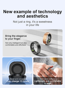 Bague connectée Huiers R03 en gros, idéale pour le suivi de la forme physique, avec logo OEM, moniteur de santé portable, fréquence cardiaque, étanche 5ATM - Product Image 2