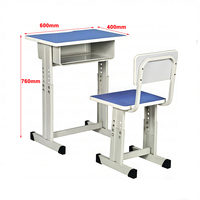 Meubles de classe ergonomiques, ensemble de bureau et chaise réglables pour étudiants, bureau et chaise d'école avec tiroir
