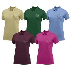 Camiseta personalizada de alta calidad al por mayor, camiseta Polo en blanco con logotipo bordado impreso, camiseta Polo informal de moda para mujer - Product Image 1