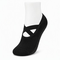 Chaussettes de yoga antidérapantes personnalisées pour jeunes, avec grip, OEM, à bout ouvert, à brides croisées, respirantes, invisibles, vente en gros