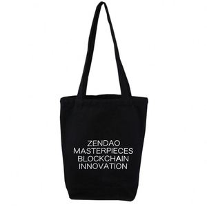 Eco-Friendly Wine <b>Black</b> <b>Canvas</b> <b>Tote</b> <b>Bag</b> with Sturdy Handles Carry-On Merch's Letter Patterned Initiativ - Product Image 4