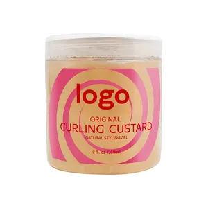 Private Label Natural Curl Defining Shine Gel Curling Custard Hair Cream Styling Gel For Women And Man