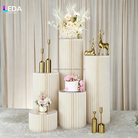 LEDA – Décoration d'événements de mariage : Table pliante pour desserts, couvercles en papier et acrylique, présentoir cylindrique coloré, socle de mariage