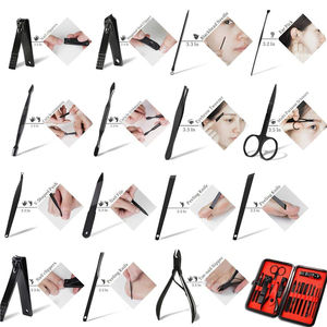 Professional Stainless Steel Nail Clipper Travel & Grooming Kit Nail Tools Manicure & <b>Pedicure</b> <b>Set</b> of 15pcs with Luxurious Case - Product Image 4
