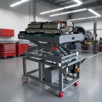 Pont élévateur à deux colonnes pour démontage et montage de batteries, capacité 1500 kg, couleur rouge, modèle SM-B15EP, garantie 12 mois