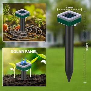 Lot de 4 répulsifs solaires pour animaux d'extérieur en ABS - Pour chats, chiens, écureuils, cerfs 6*6*25cm 4.5V - Product Image 3