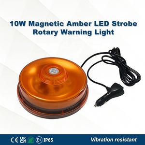 Luz de Emergencia Ámbar, <span class=keywords><strong>Baliza</strong></span> de Advertencia LED <span class=keywords><strong>Circular</strong></span> Intermitente con Base Magnética para Maquinaria Agrícola, Autobuses y Vehículos - Product Image 1