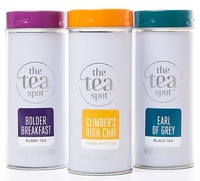 Boîte à thé haute et mince de qualité supérieure, étanche à l'air, avec double couvercle à visser, en fer blanc alimentaire, pour thé, café et boissons