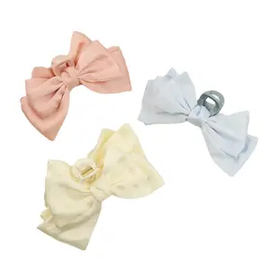 15.5CM Big Large Size Bow Tie Women Girls Hair Claws Accessories hair clips ribbon bow for girl hair ribbon bow