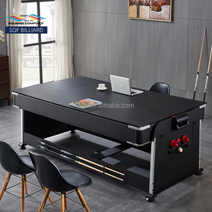 Table de jeu multifonctionnelle rotative 4-en-1 S.Q.F 7 pieds en MDF avec retour de balles, incluant billard, snooker, tennis de table et hockey sur air - Product Image 3