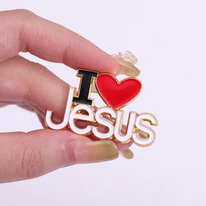 J'aime jésus émail broche personnalisé jésus aime <span class=keywords><strong>moi</strong></span> coeur rouge Badge revers vêtements broche sac à dos chapeau bijoux cadeaux pour la croyance du Christ - Product Image 4