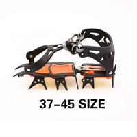 Crampons de glace dent de tigre 18 dents poignées de chaussure antidérapantes en TPU pour la randonnée hivernale escalade et voyage sur neige équipement d'alpinisme en plein air