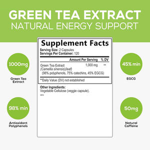 OEM özel etiket özelleştirme YEŞİL ÇAY özü kapsül kaybı kilo hapları için YEŞİL ÇAY özü EGCG kapsül takviyeleri - Product Image 6