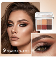 Palette de fards à paupières minéraux hautement pigmentés, 9 couleurs, imperméables, poudre sèche, nacrée, mate, couleur thé au lait, maquillage quotidien