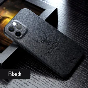 Leyi-coques en cuir haut de gamme avec logo de noël pour iphone 8, 12, 13, 14 pro max