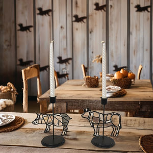 عمود معدني لبيت المزرعة ، تفتق المنزل في تصميم الخنازير والبقر لتزيين عيد الميلاد - Product Image 3