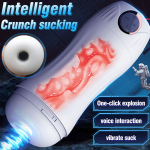 Männlicher <span class=keywords><strong>Masturbation</strong></span> becher mit 5 saugenden Vibrations modi Automatischer männlicher Mastur bator Hände frei, automatisches Silikon-Spielzeug für Erwachsene - Product Image 3