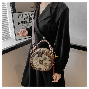 Nouvelle mode de sac rond en cuir de luxe pour femmes sac à bandoulière étanche sac à bandoulière avec poches zippées - Product Image 4