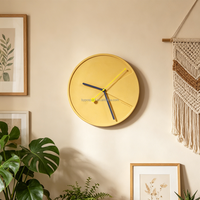 Horloge murale ronde en béton jaune Pac-Man la plus vendue mignonne Logo personnalisable de l'hôtel de salon pratique écologique