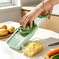 Mandoline multifonction 5 en 1 pour légumes, râpe à pommes de terre, trancheuse, lames interchangeables pour carotte, concombre, patate douce