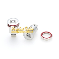 Adaptateur de montage en panneau traversant avec prise femelle USB 2.0 B à bride circulaire, coupleur traversant USB Type-B à montage encastré