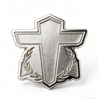 Badge en métal émaillé personnalisé FCA, plaqué argent, double face, épinglette de foi, cadeau de collection