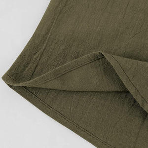 Shinesia Factory <span class=keywords><strong>Outlet</strong></span> Camisa de lino de algodón con cuello Henry de manga media Hawaiana de color sólido para <span class=keywords><strong>hombre</strong></span> - Product Image 6