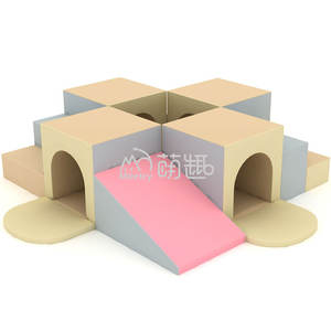 Ensembles de jeu d'intérieur en mousse personnalisables pour tout-petits, grimpeur de <span class=keywords><strong>labyrinthe</strong></span> à quatre tunnels, équipement de jeu souple pour bébés et tout-petits - Product Image 4