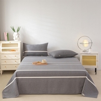 Drap plat en coton brut, tissu grossier, 400 fils, écologique, lavable, anti-boulochage, pour hôpitaux et hôtels, drap de lit imprimé