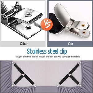 AMZ Hotselling <span class=keywords><strong>Sangles</strong></span> <span class=keywords><strong>de</strong></span> porte-draps réglables 4pcs avec clips métalliques - Product Image 4